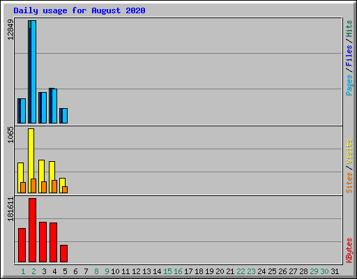 Daily usage for August 2020