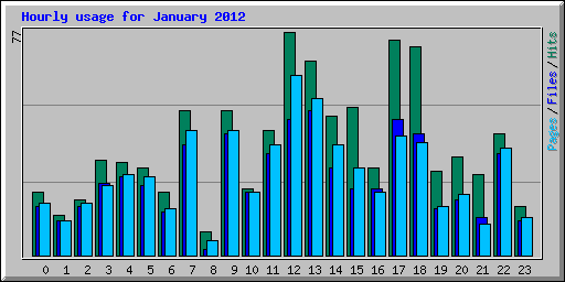 Hourly usage for January 2012