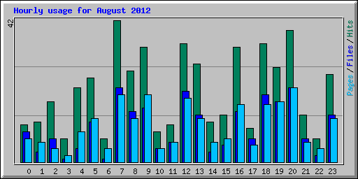 Hourly usage for August 2012