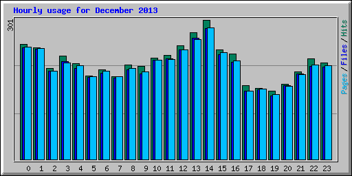 Hourly usage for December 2013