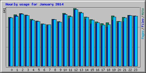 Hourly usage for January 2014