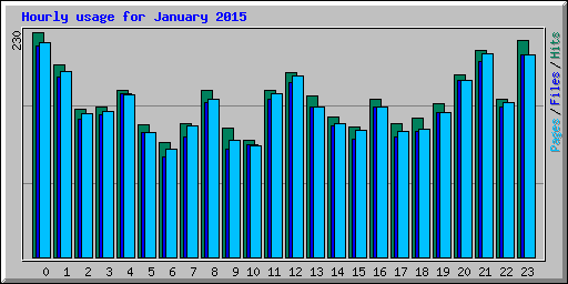 Hourly usage for January 2015