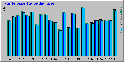 Hourly usage for October 2016