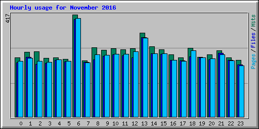 Hourly usage for November 2016