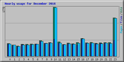 Hourly usage for December 2016