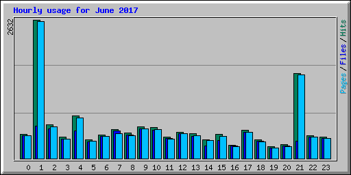 Hourly usage for June 2017