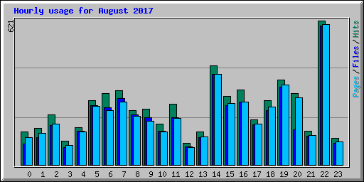 Hourly usage for August 2017