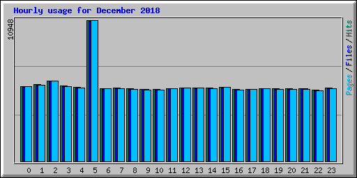 Hourly usage for December 2018