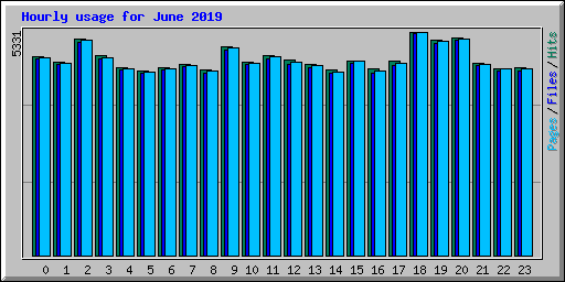 Hourly usage for June 2019