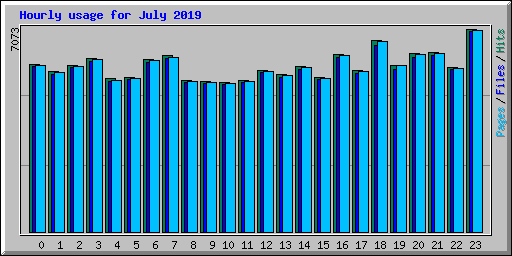Hourly usage for July 2019