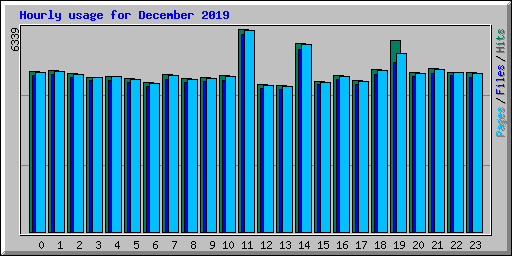 Hourly usage for December 2019