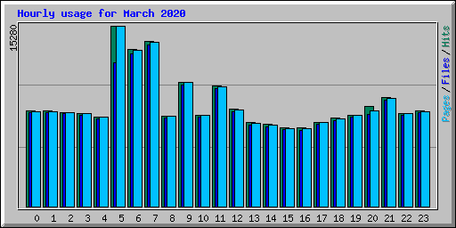 Hourly usage for March 2020